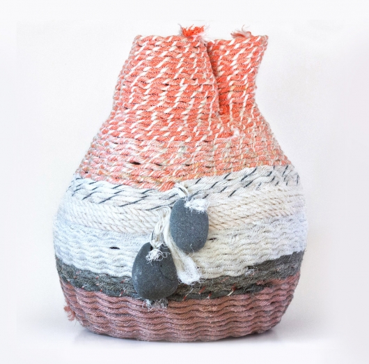 Twin Gooseneck Basket, Ghost Net Baskets -  artwork by Emily Miller