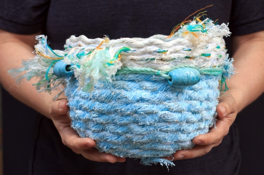  Sky Tassel Basket, Ghost Net Baskets -  artwork by Emily Miller