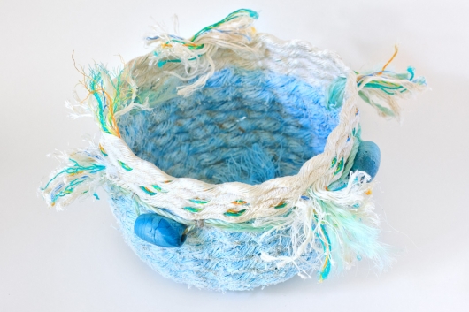  Sunrise Shell - Hawaii Baskets, Ghost Net Baskets - rope baskets artwork by Emily Miller