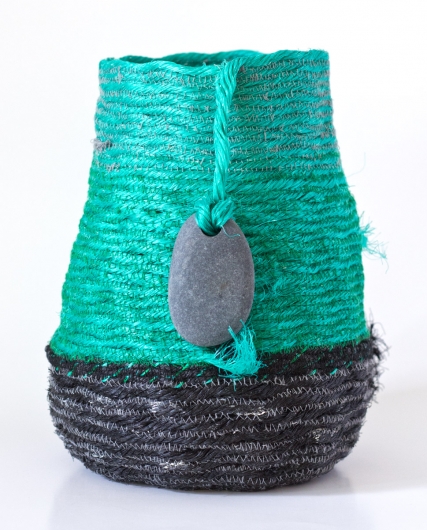 Deep Green Sea Basket, Ghost Net Baskets -  artwork by Emily Miller