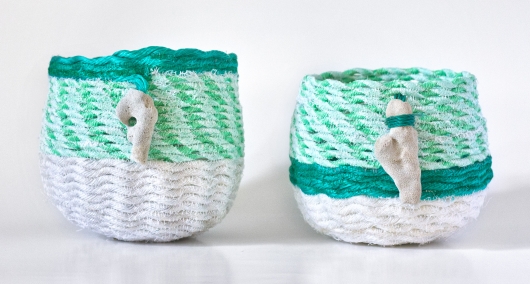 Seafoam - Hawaii Baskets, Ghost Net Baskets -  artwork by Emily Miller