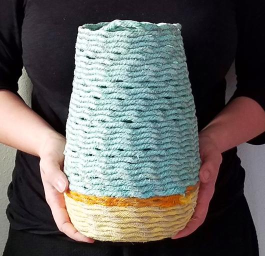 Water Column Basket, Ghost Net Baskets -  artwork by Emily Miller