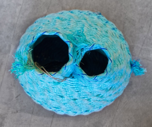  Sea Potion - Double-neck Aqua Basket, Ghost Net Baskets -  artwork by Emily Miller