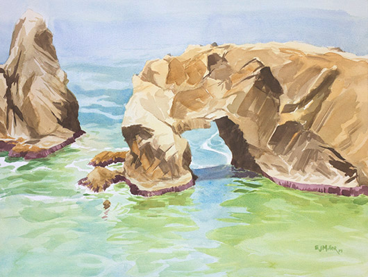 Turquoise Water at Arch Rock, Oregon Coast - brookings artwork by Emily Miller