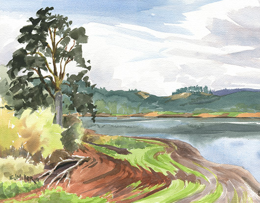 Summer's End at Twin Oaks, Hagg Lake, Countryside - LPG Oregon 2019 artwork by Emily Miller