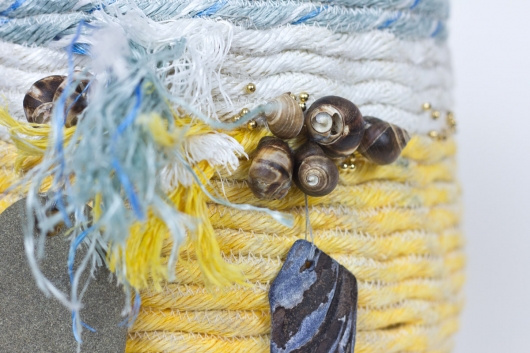  Wrackline Basket - Periwinkle, Ghost Net Baskets -  artwork by Emily Miller