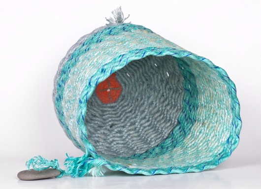  Sea Shimmer Basket, Ghost Net Baskets -  artwork by Emily Miller