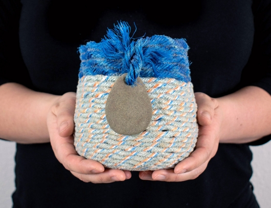  Curly Tail Basket, Ghost Net Baskets -  artwork by Emily Miller