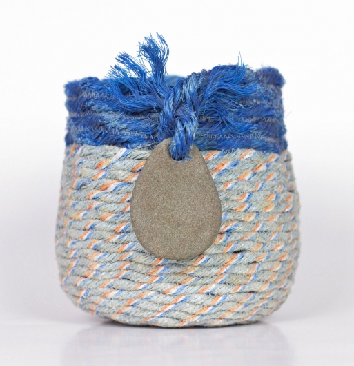 Curly Tail Basket, Ghost Net Baskets -  artwork by Emily Miller