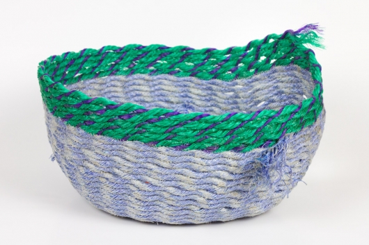  Stripe Set, Purple + Green, Ghost Net Baskets -  artwork by Emily Miller