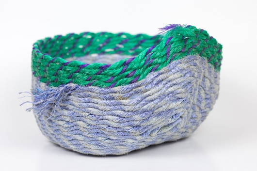  Stripe Set, Purple + Green, Ghost Net Baskets -  artwork by Emily Miller