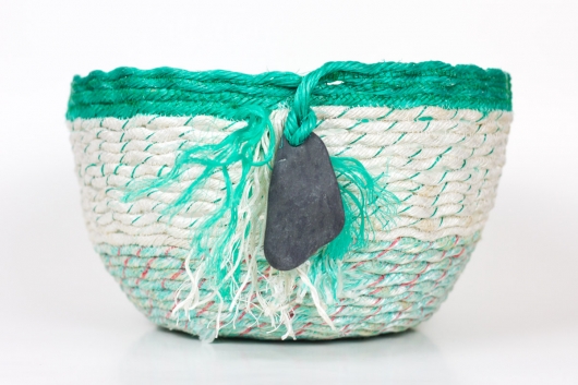 Spearmint Basket, Ghost Net Baskets -  artwork by Emily Miller