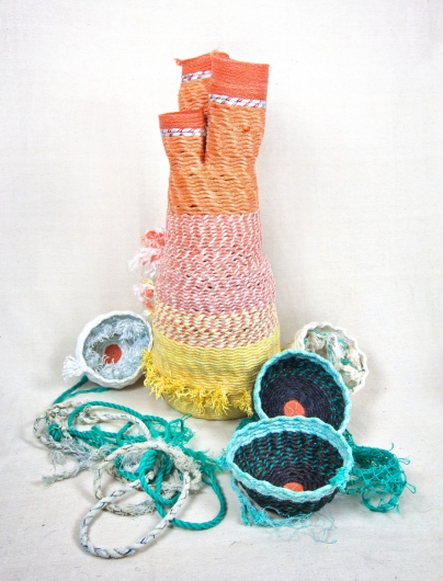  Triple Neck Colony, Ghost Net Baskets -  artwork by Emily Miller