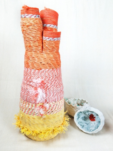  Triple Neck Colony, Ghost Net Baskets -  artwork by Emily Miller
