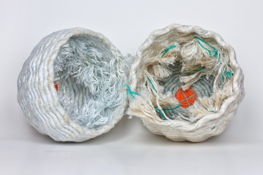 Barnacle Nests, Ghost Net Baskets -  artwork by Emily Miller