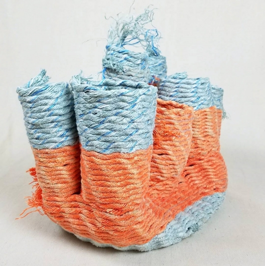  Sunrise Shell - Hawaii Baskets, Ghost Net Baskets - rope baskets artwork by Emily Miller