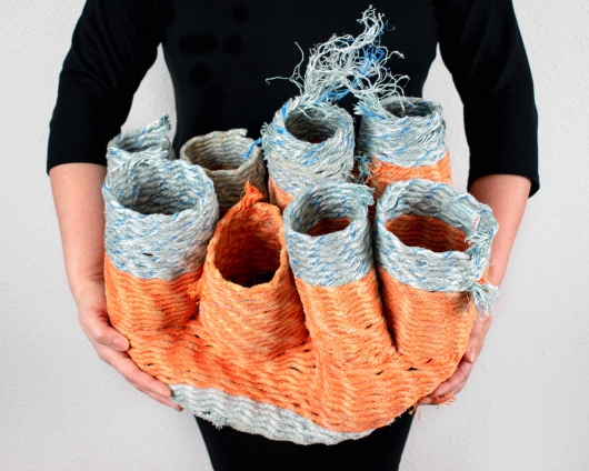 Eight Neck Colony, Ghost Net Baskets -  artwork by Emily Miller
