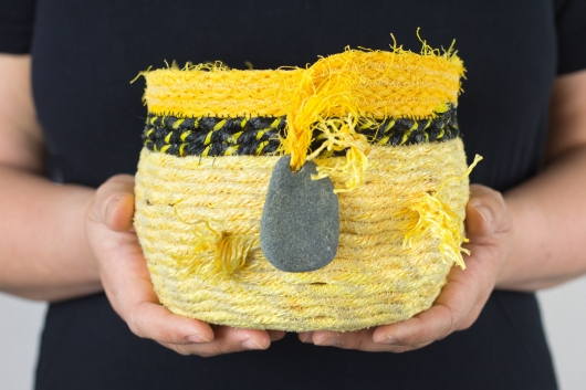  Deep Green Sea Basket, Ghost Net Baskets -  artwork by Emily Miller