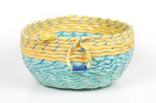 Double Loop Basket, Ghost Net Baskets -  artwork by Emily Miller