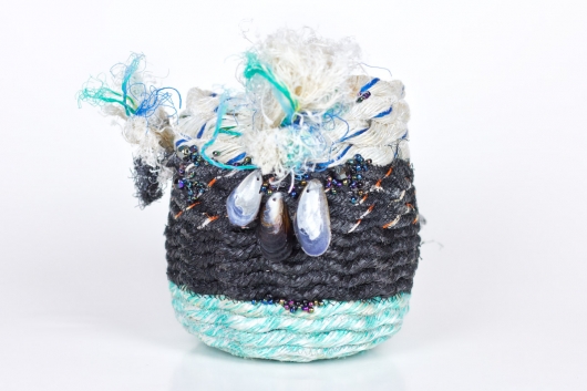 Wrackline Baskets - Mussel Shoals, Ghost Net Baskets -  artwork by Emily Miller