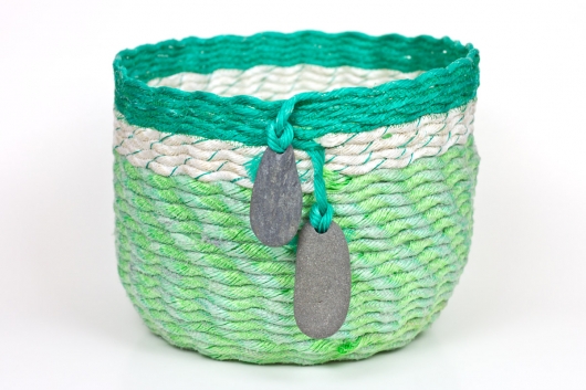 Sea Greens Basket, Ghost Net Baskets -  artwork by Emily Miller