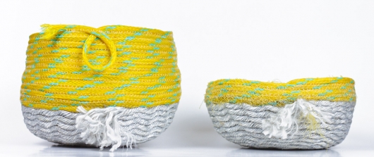 Bright Day Baskets, Ghost Net Baskets -  artwork by Emily Miller