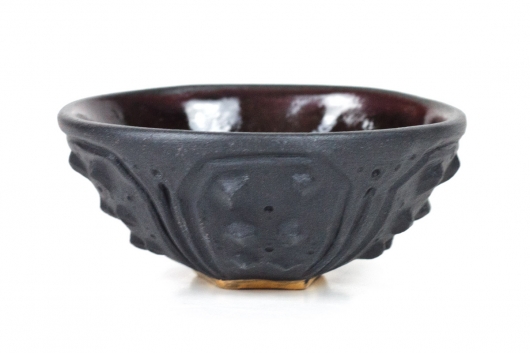 Urchin Mini bowl - black (Gold Ring)