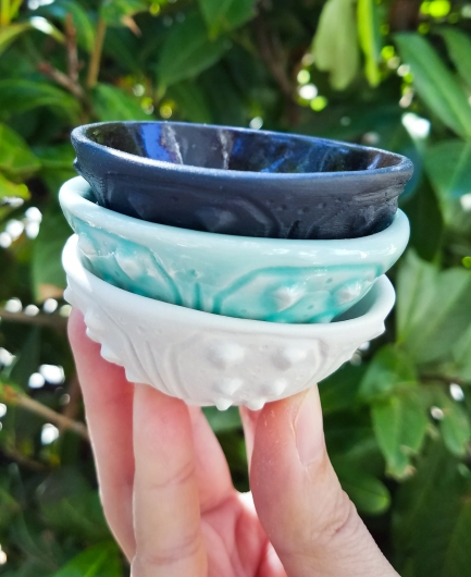  Urchin Mini bowl - aqua, Urchin Bowls -  artwork by Emily Miller