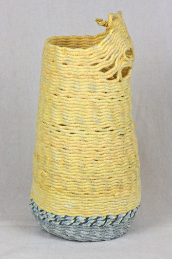  Yellow-Face Pod, Ghost Net Baskets -  artwork by Emily Miller