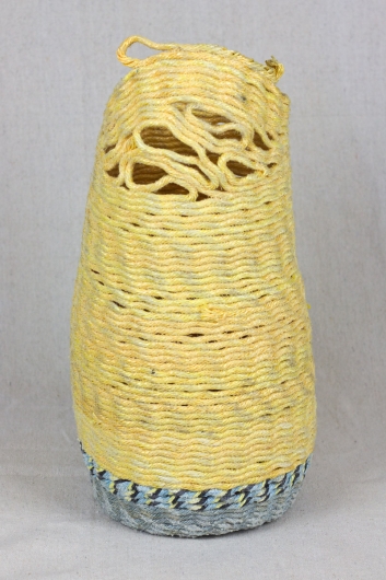 Yellow-Face Pod, Ghost Net Baskets -  artwork by Emily Miller
