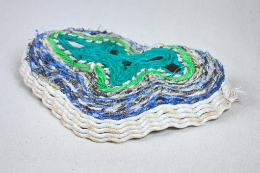  Geode Bowl, Ghost Net Baskets -  artwork by Emily Miller
