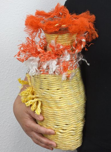  Tube Worm Colony, Ghost Net Baskets -  artwork by Emily Miller
