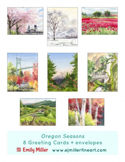 Greeting card set - Oregon Seasons, 2020