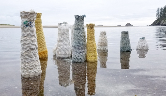 Reliquaries For Your Journey, Ghost Net Baskets -  artwork by Emily Miller