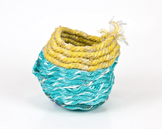  Sun Day Shoreline Basket, Ghost Net Baskets - haystack residency artwork by Emily Miller