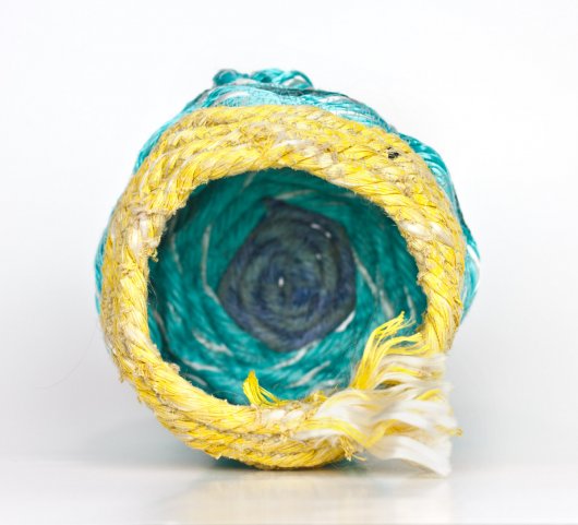  Sun Day Shoreline Basket, Ghost Net Baskets - haystack residency artwork by Emily Miller