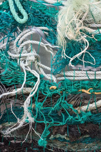  Sea Stories weaving, Ghost Net -  artwork by Emily Miller