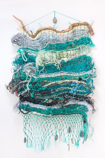 Sea Stories weaving, Ghost Net -  artwork by Emily Miller