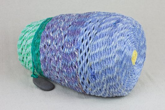 Purple and Green Basket, Cowboy Series, Ghost Net Baskets - cowboy baskets artwork by Emily Miller