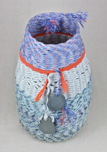  Double Stone Basket, Cowboy Series, Ghost Net Baskets - cowboy baskets artwork by Emily Miller