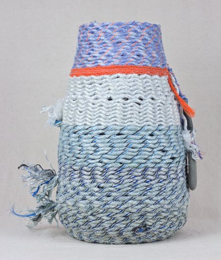  Double Stone Basket, Cowboy Series, Ghost Net Baskets - cowboy baskets artwork by Emily Miller