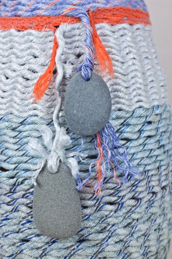  Double Stone Basket, Cowboy Series, Ghost Net Baskets - cowboy baskets artwork by Emily Miller