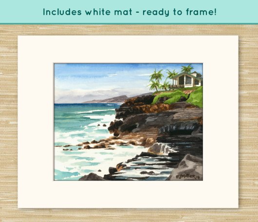  Quick sketch at Mahaulepu, Makai — Kauai beaches - mahaulepu, poipu, beach, ocean artwork by Emily Miller