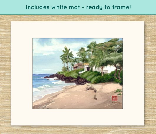  Set of 4 South Shore Kauai art prints, South Shore Kauai -  artwork by Emily Miller