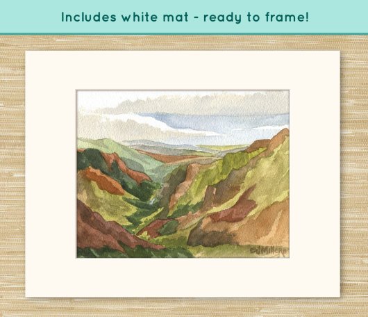  Set of 4 Na Pali Kauai art prints, Na Pali coast -  artwork by Emily Miller
