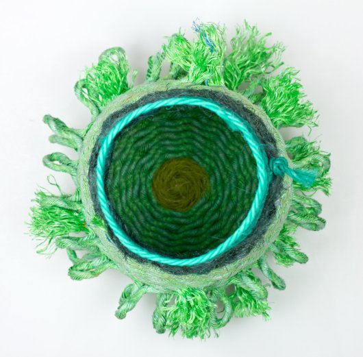  Green Tassel Basket, Cowboy Series, Ghost Net Baskets - cowboy baskets artwork by Emily Miller