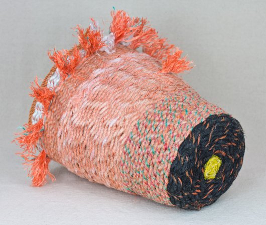  Salmon Tassel Basket, Cowboy Series, Ghost Net Baskets - cowboy baskets artwork by Emily Miller