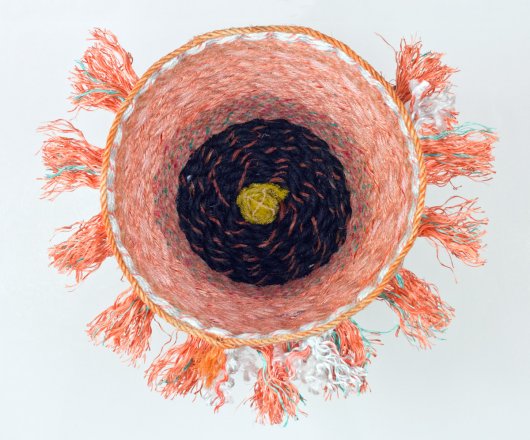  Salmon Tassel Basket, Cowboy Series, Ghost Net Baskets - cowboy baskets artwork by Emily Miller