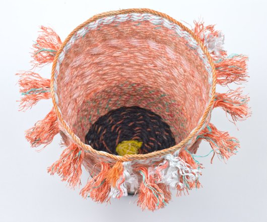  Salmon Tassel Basket, Cowboy Series, Ghost Net Baskets - cowboy baskets artwork by Emily Miller