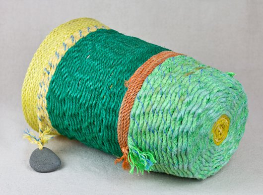  Deep Green Sea Basket, Ghost Net Baskets -  artwork by Emily Miller